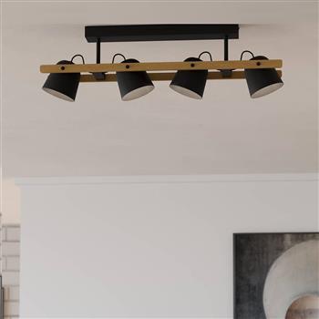 Hornwood-Z LED RGB Black & Wood Ceiling Spotlight 900882