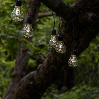 Libisa LED IP44 Black & Clear Polycarbonate Battery Outdoor String Lights 900299