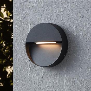 Maruggio LED IP65 Black Round LED Outdoor Wall Light 900888