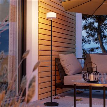 Montapalma-L LED Black And White IP54 Solar USB-C Rechargeable RGB Floor Lamp 75888