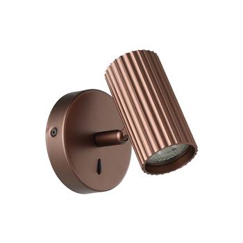 Portillo Switched Ribbed Adjustable Cylinder Wall Spotlight 