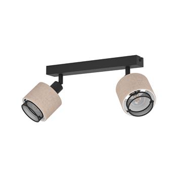 Rosley Double Adjustable Black And Natural Linen Spotlight 43657
