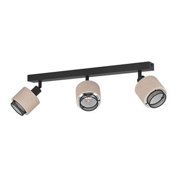 Rosley Triple Adjustable Black And Natural Linen Spotlight 43658