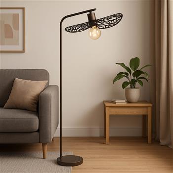 Swaby Bronze Finished Steel Leaf Designed Floor Lamp 44127