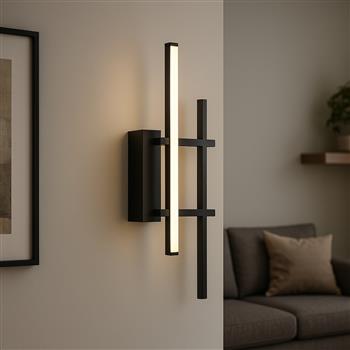 Trepiliano LED Dual Matt Black And White Diffuser Wall Light 902139