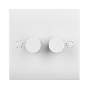 Curved Edge 2-Gang White 5W-100W LED Dimmer CE662