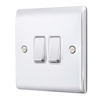 Raised Screwed 2-Gang Double Wall Switch