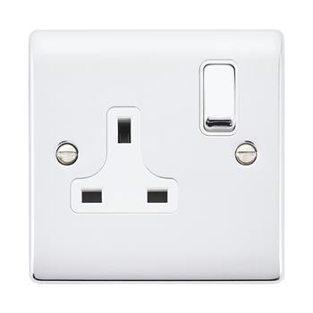 Raised Screwed Single Switched Socket