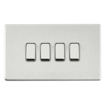 Screwless 4-Gang On/Off Wall Switch
