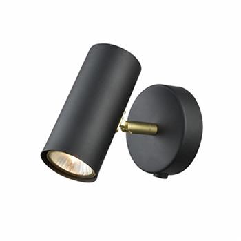 Aspect Black/Gold Single Switched Wall Spotlight FL2402-1