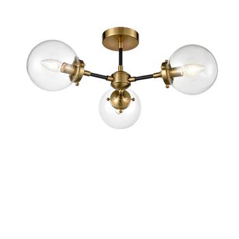 Attraction Antique Gold 3 Arm Semi-Flush Light Fitting FL2409-3