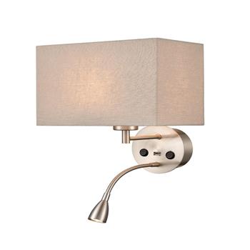 Austen LED Satin Nickel USB Wall Light WB109-1180