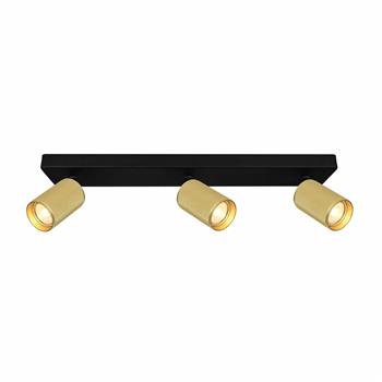 Broadway Textured Brass Sleeve Triple Ceiling Spotlight