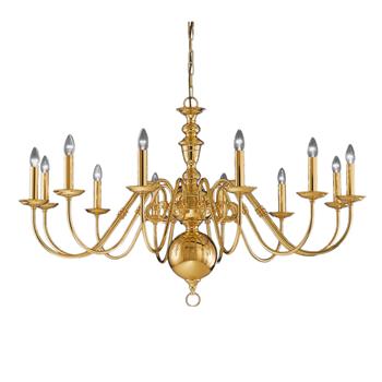 Delft 12 Light Polished Brass Multi-Arm Fitting CO41712PB