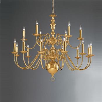 Delft 18 Light Polished Brass Ceiling Fitting CO41718PB