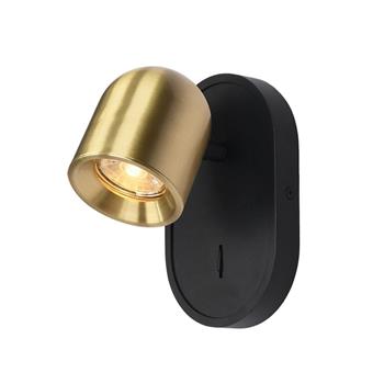 Encore Matt Black And Brushed Brass Single Wall Spotlight SPOT9111