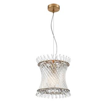 Ethereal Agd Brass And Clear Glass Rods Single Pendant PCH482