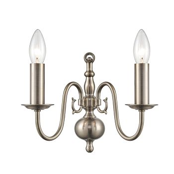 Mondrian Pewter Flemish Double Wall Light FL2450-2
