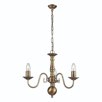 Halle Flemish Bronze Brass 3 Light Ceiling Fitting PE7933