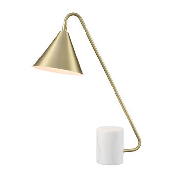 Paisley Marble Base And Metal Slanted Table Lamp