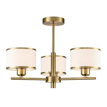 Polaris 3 Light Off White Shades Semi Flush Fitting