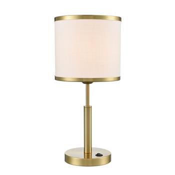 Polaris Off White Textured Drum Shade Switched Table Lamp