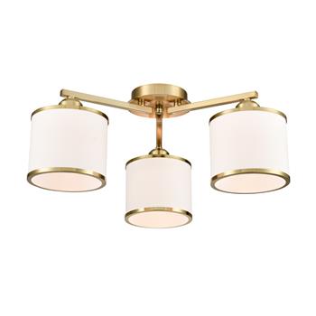Sirius 3 Light Off White Textured Shades Flush Ceiling Fitting 