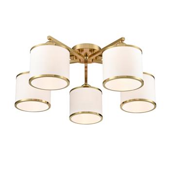 Sirius Five Light And Off White Textured Shades Flush Fitting