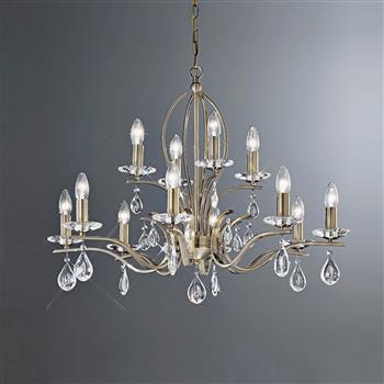 Willow Bronze Multi Arm Crystal Ceiling Light FL2299/12