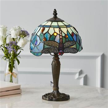 Dragonfly Blue Dark Bronze Table Lamp 64088