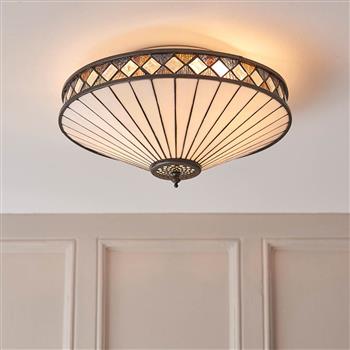 Fargo Flush Tiffany Ceiling Fitting 64145