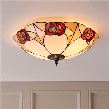 Ingram Tiffany Flush Ceiling Light 64182