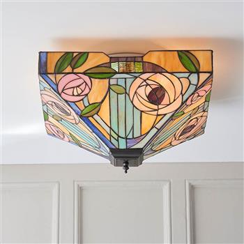 Large Willow Tiffany Flush 2 Light 70698