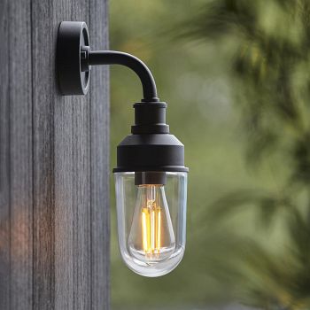 Buxus IP44 Rated Black Outdoor Wall Light Buxus-1MB