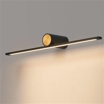 Aberdeen Black And Gold Large LED IP44 Bathroom Wall Light 370431 