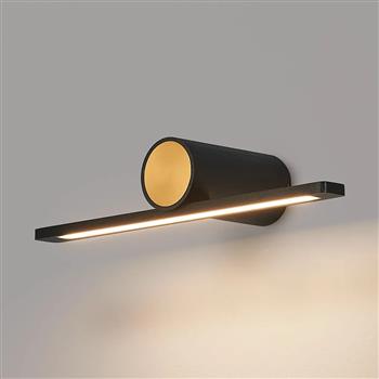 Aberdeen Black And Gold Small LED IP44 Bathroom Wall Light 370429 