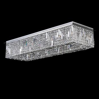 Abilene Polished Chrome And Crystal 16 Light Flush Chandelier 367877 