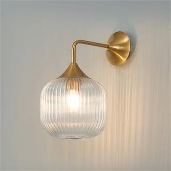 Addison Ribbed Pumpkin Glass Wall Light