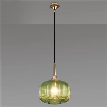 Addison Ribbed Pumpkin Glass Pendant