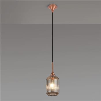 Addison Ribbed Tubular Glass Ceiling Pendant