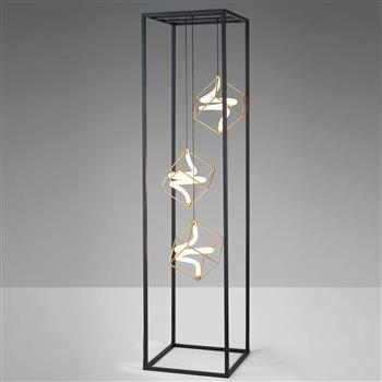 Ambrose Sand Black And painted Gold LED Dimmable Floor Lamp 354410