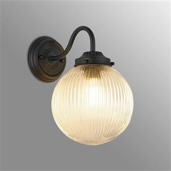 Avery Clear Ribbed Glass Wall Light