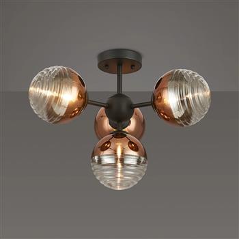 Baker 4 Light Semi-Flush Fitting