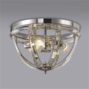 Baltimore Polished Nickel Large 3 Light Flush Fitting LT31523