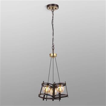 Batavia Brown Oxide And Cognac Glass Triple Pendant 347880 