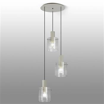 Baytown Wide Line Glass Triple Pendant 