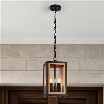Celador Satin Black And Gold Outdoor IP54 Pendant 369650