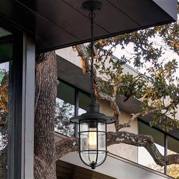 Dallas Black Gold IP54 Outdoor Chain Pendant LT30282