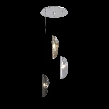Fairfield Chrome And Multicoloured 3 Light Cluster Pendant LT31858