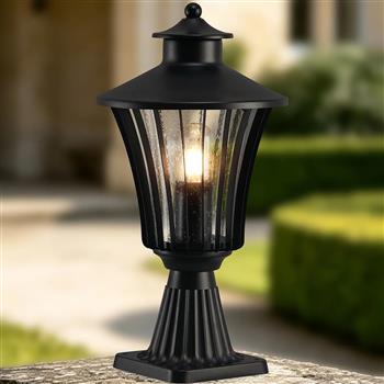 Laurie Satin Black IP54 Outdoor Post Lamp 369625